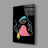 Abstract Colorful Portrait Glass Wall Art.
